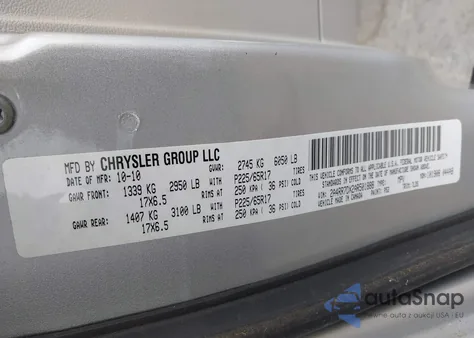 2010 Chrysler Town & Country New Limited z USA, uszkodzony, nr VIN 2A4RR7DX2AR501888